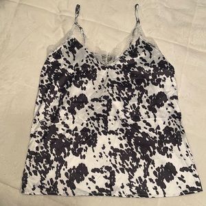 Cow print lace tank top